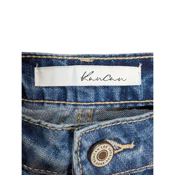 Kancan Denim Shorts Size S (29) Cuffed Distressed Mid Rise Y2K Grunge Beach - Picture 4 of 8